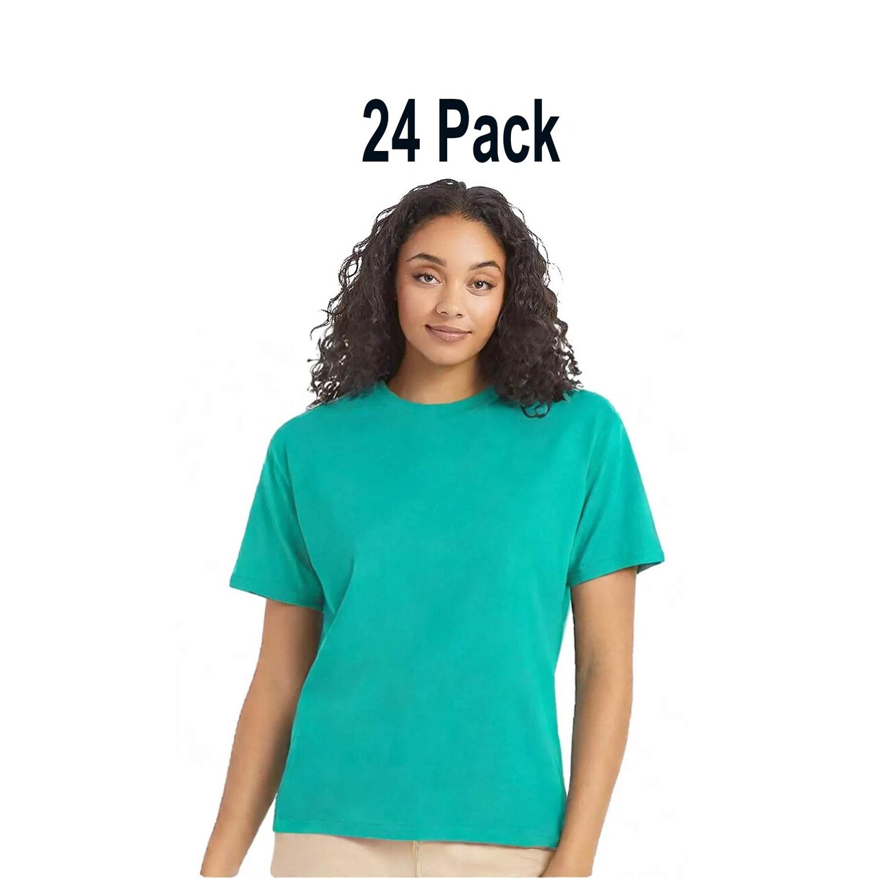 24 pack : Hanes Unisex BCI Cotton Midweight Classic Fit Crewneck Tee For Layering Outfits